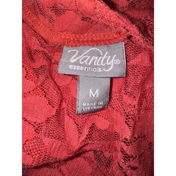 Y2K Sheer Lace Coral Feminine Romantic Top Vanity Sz M 2000s Indie Sleaze Party - Picture 6 of 8